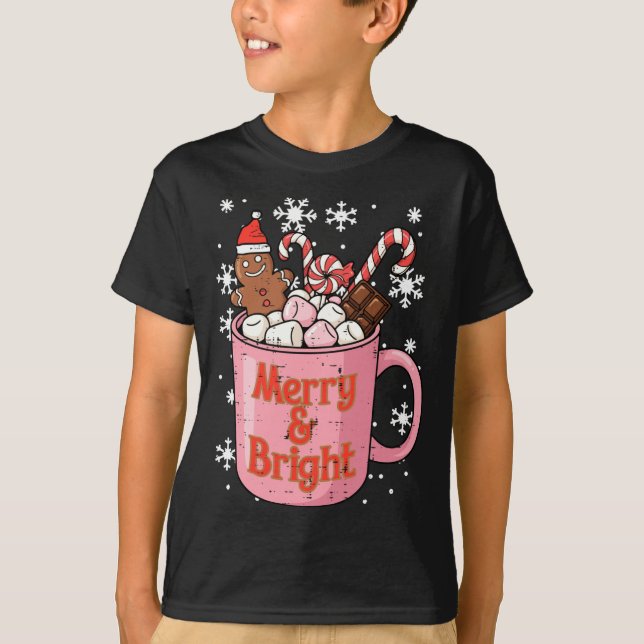 Christmas Gingerbread Cocoa Merry Bright Xmas Wome T-Shirt (Vorderseite)