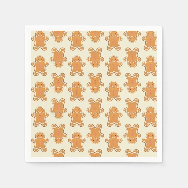 Christmas Gingerbread Cookie Party Napkins Serviette (Vorderseite)