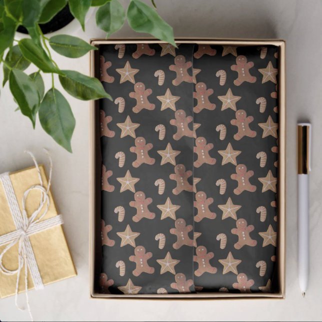 Christmas Gingerbread Cookie Pattern Seidenpapier (tissue paper in box)
