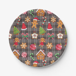 Christmas Gingerbread Cookies Paper Plates Pappteller