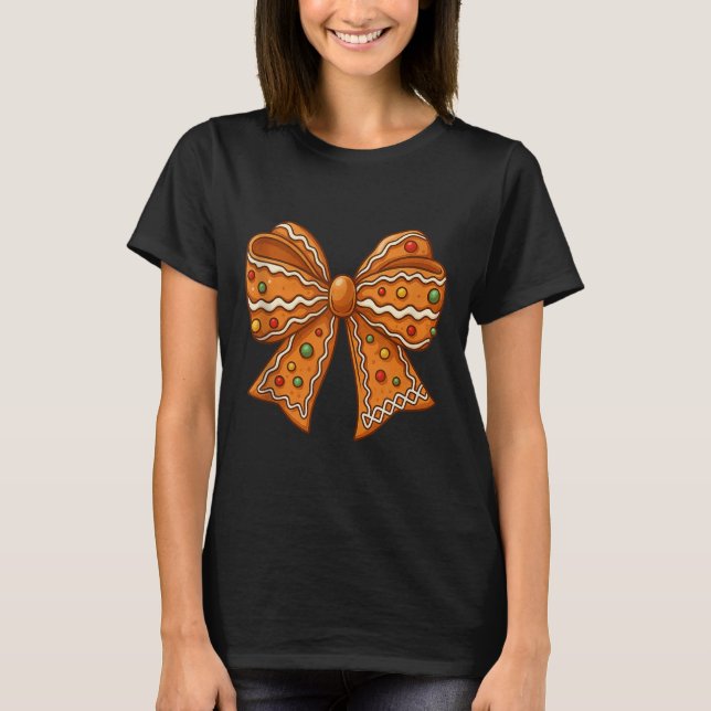 Christmas Gingerbread Coquette Bow Xmas For Men Wo T-Shirt (Vorderseite)