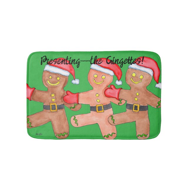 Christmas Gingerbread Dancers Badematte (Vorderseite)
