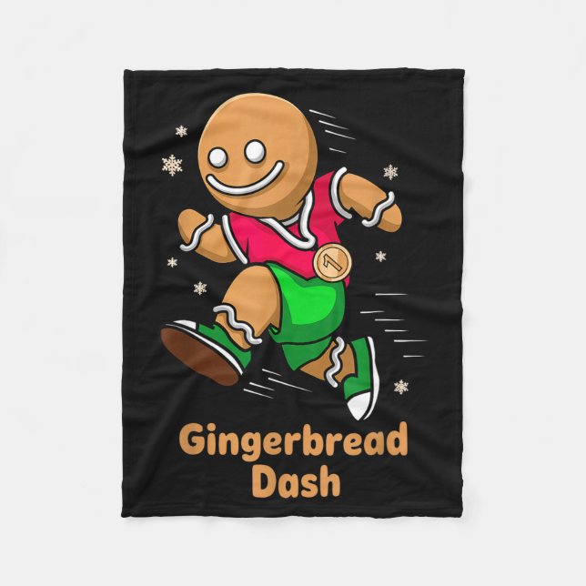 Christmas Gingerbread Dash Running Runner Xmas Mar Fleecedecke (Vorderseite)