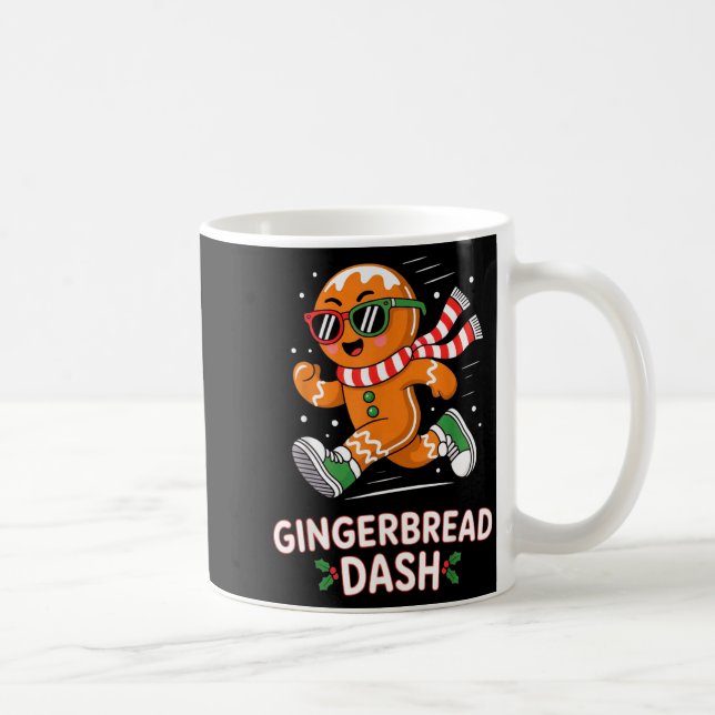 Christmas Gingerbread Dash Running Runner Xmas Mar Kaffeetasse (Rechts)