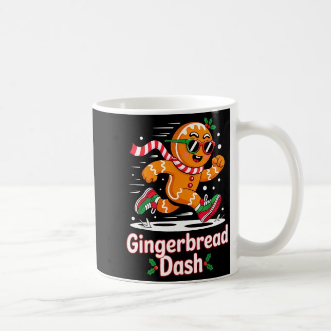 Christmas Gingerbread Dash Running Runner Xmas Mar Kaffeetasse (Rechts)