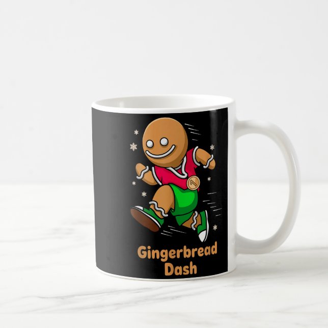 Christmas Gingerbread Dash Running Runner Xmas Mar Kaffeetasse (Rechts)