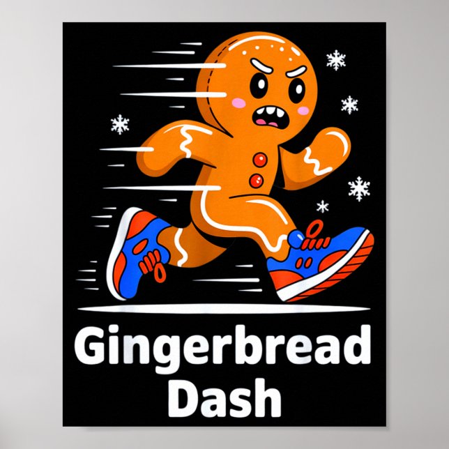 Christmas Gingerbread Dash Running Runner Xmas Mar Poster (Vorne)