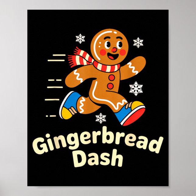 Christmas Gingerbread Dash Running Runner Xmas Mar Poster (Vorne)