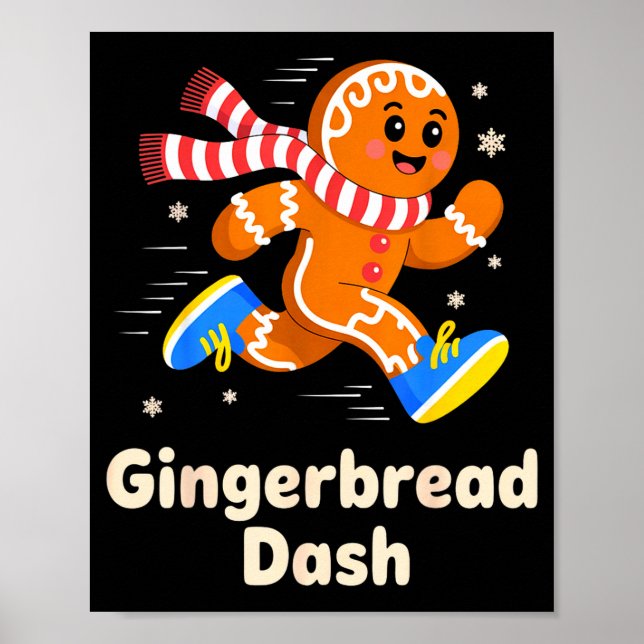 Christmas Gingerbread Dash Running Runner Xmas Mar Poster (Vorne)