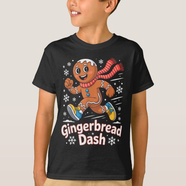 Christmas Gingerbread Dash Running Runner Xmas Mar T-Shirt (Vorderseite)