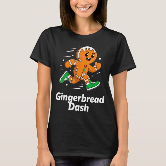 Christmas Gingerbread Dash Running Runner Xmas Mar T-Shirt (Vorderseite)