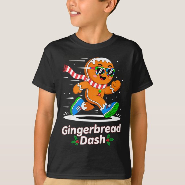 Christmas Gingerbread Dash Running Runner Xmas Mar T-Shirt (Vorderseite)
