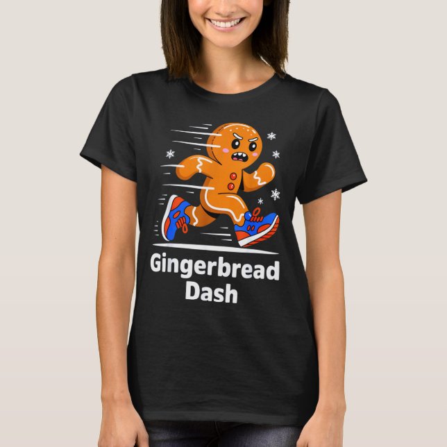 Christmas Gingerbread Dash Running Runner Xmas Mar T-Shirt (Vorderseite)