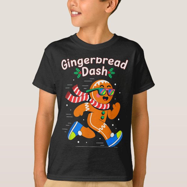 Christmas Gingerbread Dash Running Runner Xmas Mar T-Shirt (Vorderseite)
