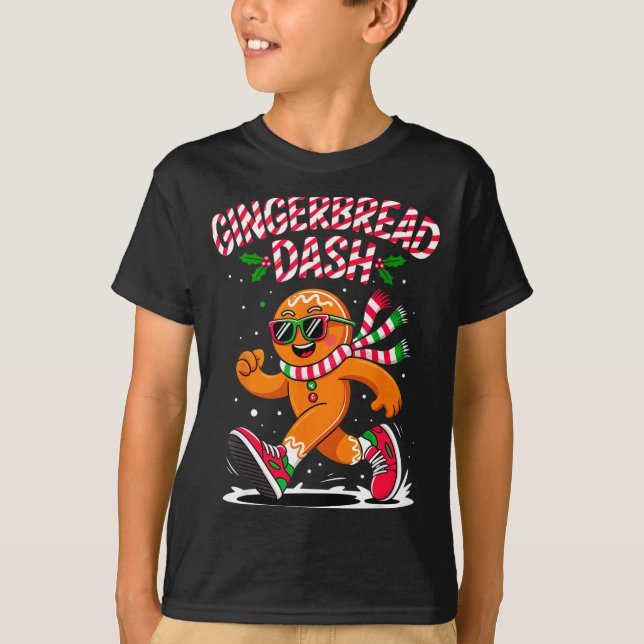 Christmas Gingerbread Dash Running Runner Xmas Mar T-Shirt (Vorderseite)
