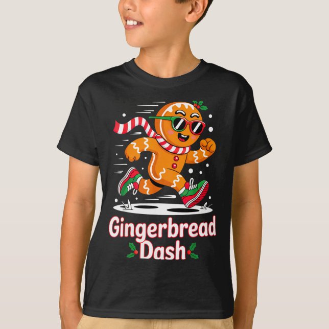 Christmas Gingerbread Dash Running Runner Xmas Mar T-Shirt (Vorderseite)