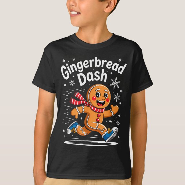Christmas Gingerbread Dash Running Runner Xmas Mar T-Shirt (Vorderseite)