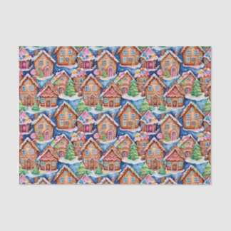 Christmas Gingerbread Houses in Watercolor Seidenpapier