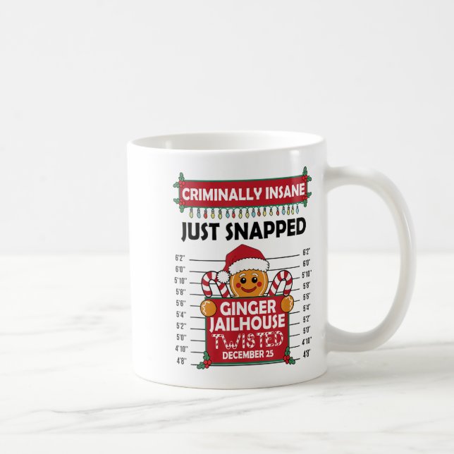 Christmas Gingerbread Man Ginger Jailhouse Crimina Kaffeetasse (Rechts)