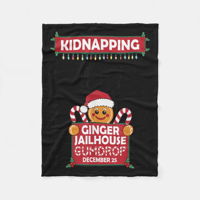Christmas Gingerbread Man Ginger Jailhouse Kidnapo Fleecedecke (Vorderseite)