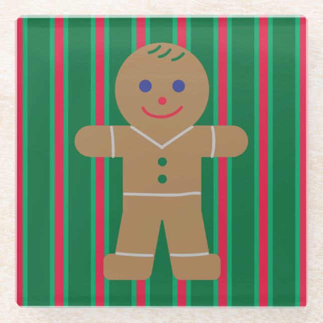 Christmas Gingerbread Man Glasuntersetzer (Vorderseite)
