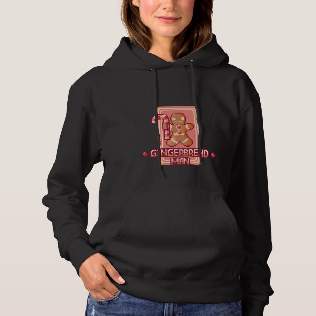 Christmas Gingerbread Man Pixel Art Design Hoodie (Vorderseite)