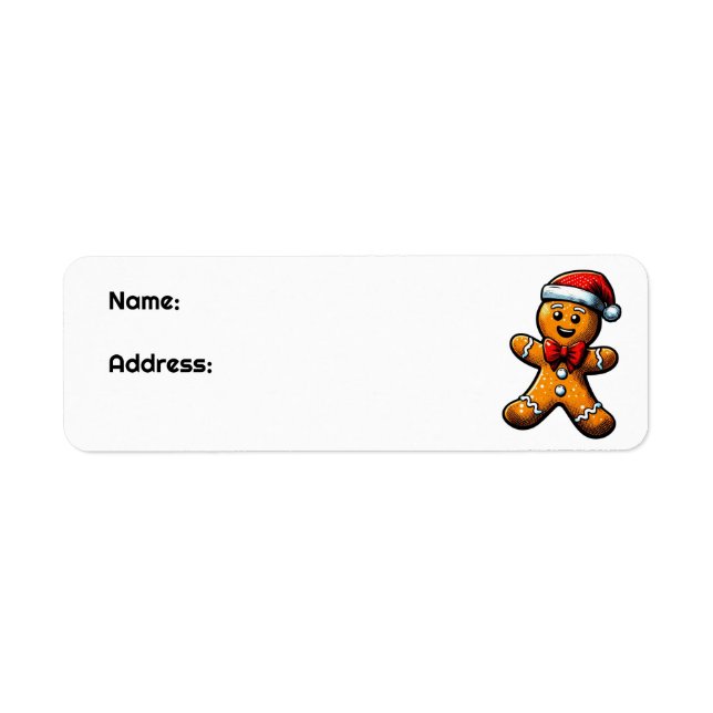 Christmas Gingerbread Man Rücksendeadresse (Vorne)