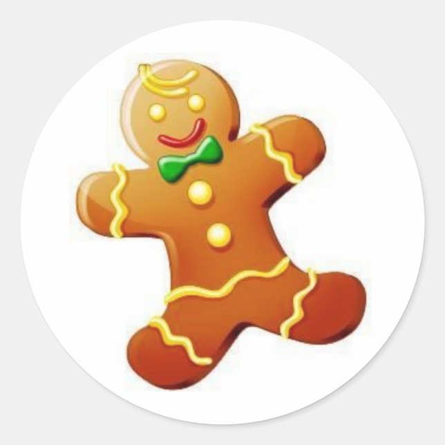 Christmas Gingerbread Man Runder Aufkleber (Vorderseite)