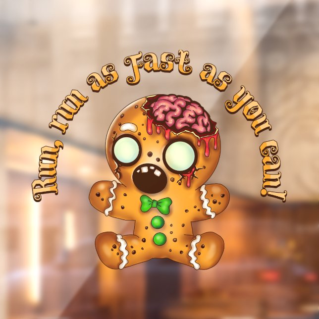Christmas Gingerbread Man Zombie Fensteraufkleber (Blatt 2)