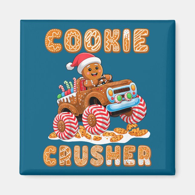 Christmas Gingerbread Pajamas Cookie Crusher Monst Magnet (Vorne)