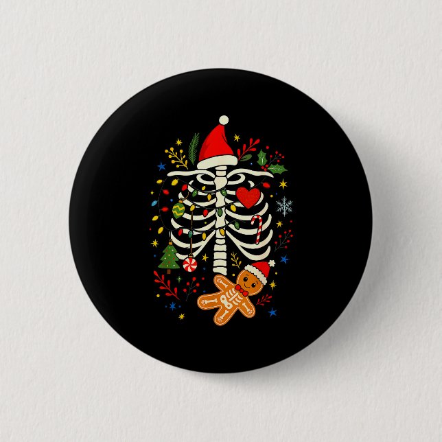 Christmas Gingerbread Pregnancy Announcement Mommy Button (Vorderseite)