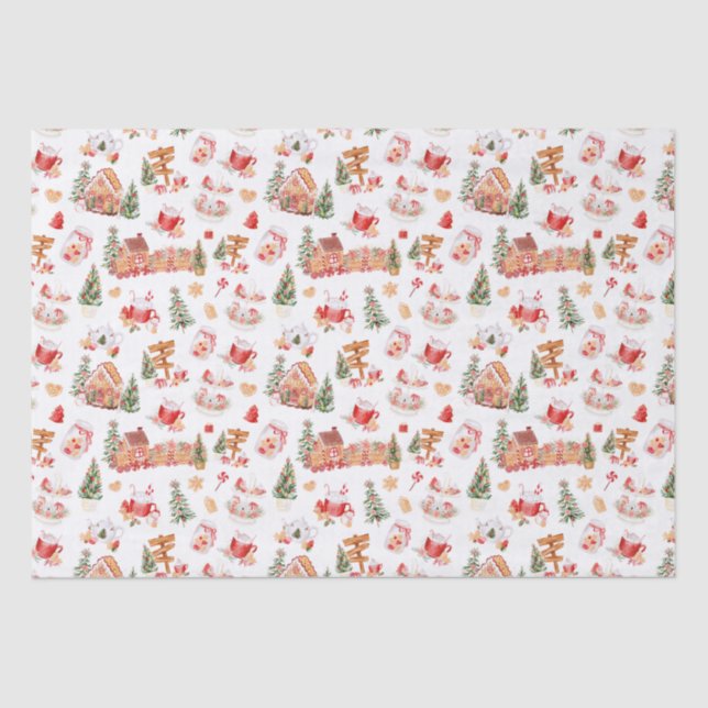 Christmas Gingerbread Red Seidenpapier (Vorderseite)