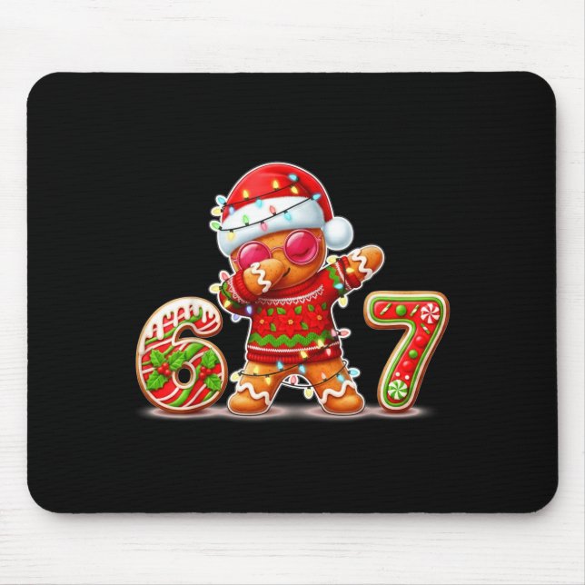 Christmas Gingerbread Six Seven 67 Ice Cream Drip  Mousepad (Vorne)