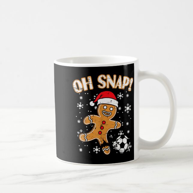 Christmas Gingerbread Soccer Oh Snap Funny Xmas Bo Kaffeetasse (Rechts)