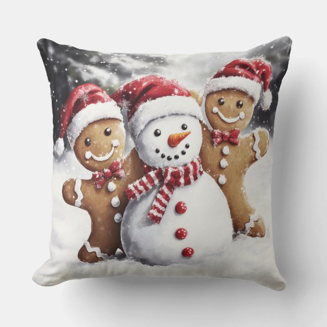 Christmas Gingerbread Throw Pillow Kissen (Vorderseite)