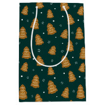Christmas Gingerbread Trees Wrapping Paper