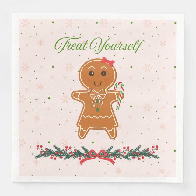 Christmas Gingerbread Woman Serviette (Vorderseite)