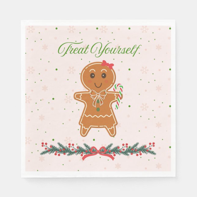 Christmas Gingerbread Woman Serviette (Vorderseite)