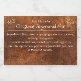 Christmas Gingerbrett Mix Personalisiert Brown Lebensmitteletikett