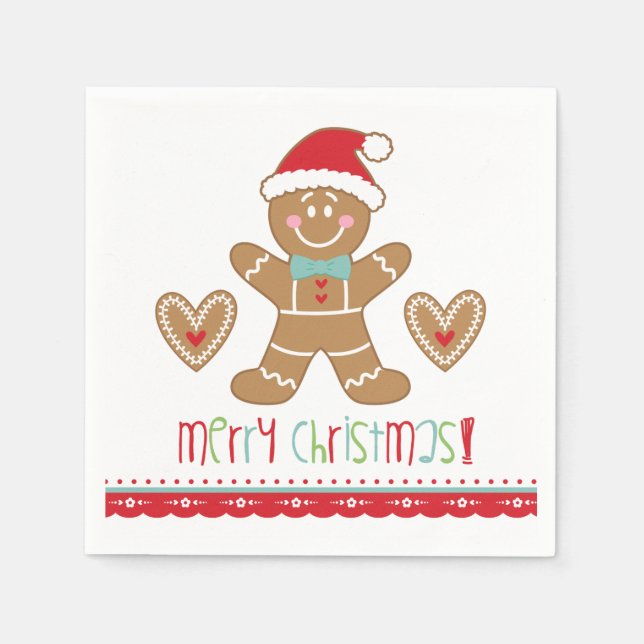 Christmas Gingerbrett Party Napkin Serviette (Vorderseite)