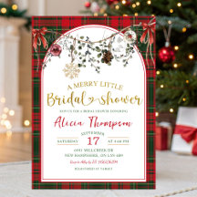 Christmas Gingham Merry Little Bridal Shower