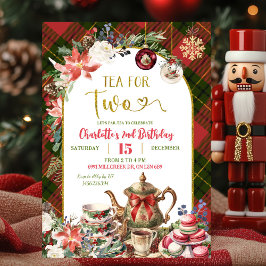 Christmas Gingham Tea For Two 2nd Birthday Einladung