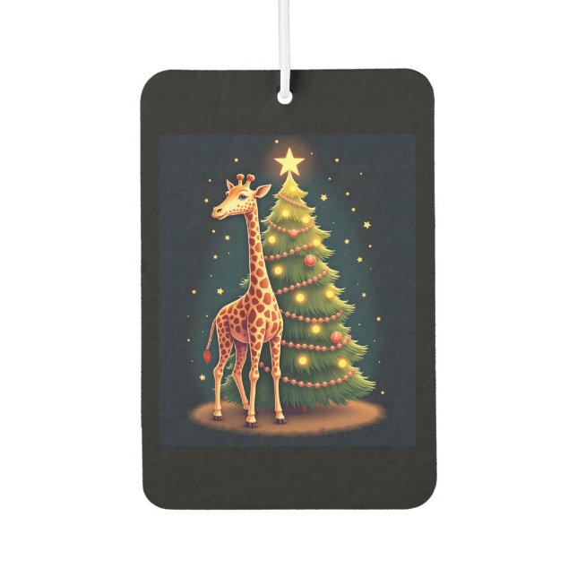 Christmas Giraffe Official Tree Topper Funny Tall  Autolufterfrischer (Vorderseite)