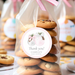 Christmas Girl Baby Shooter Vielen Dank Runder Aufkleber