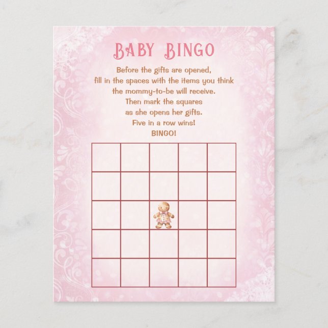 Christmas Girl Baby Showspiel Baby Bingo (Vorderseite)