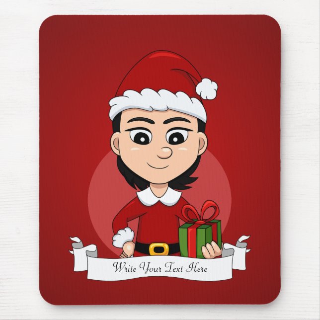 Christmas Girl Cartoon Mouse Pad Mousepad (Vorne)