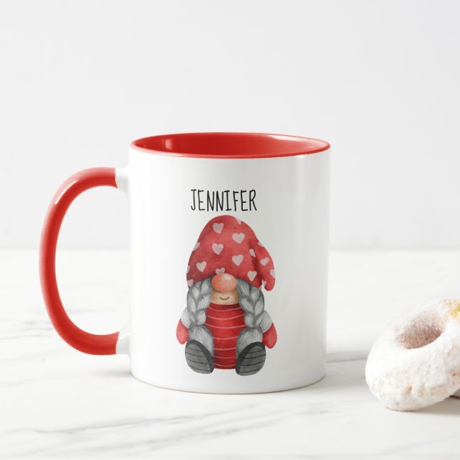 Christmas Girl Gnome Tasse (Mit Donut)