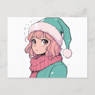 Christmas Girl Postcard Postkarte