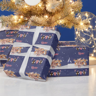 Christmas Girl Reindeer Candy Cane Fairies Geschenkpapier