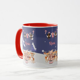 Christmas Girl Reindeer Candy Cane Fairies Tasse